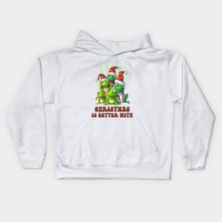 Frogs Enjoying Christmas Kids Hoodie